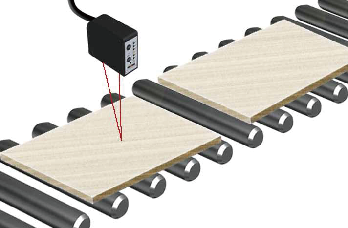 激光位移傳感器應(yīng)用測(cè)量建材板的厚度