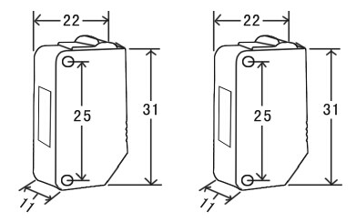 方型對(duì)射光電傳感器尺寸圖